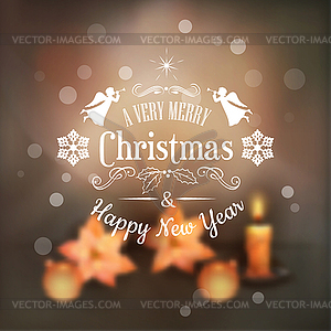 Christmas Typography Blurred Background - vector clipart