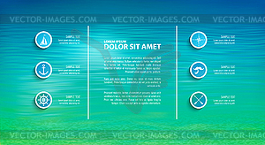 Marine template - color vector clipart