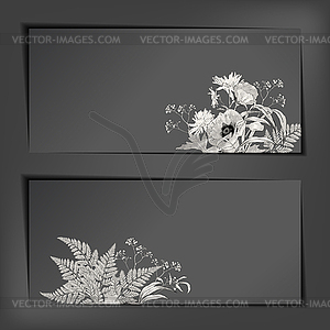 Floral Sketch Banners - vector image