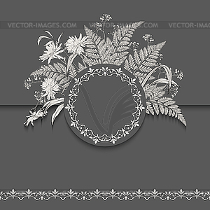 Floral Romantic Card - vector image