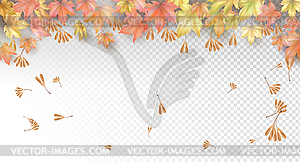 Autumn background with maple leaves - royalty-free vector clipart