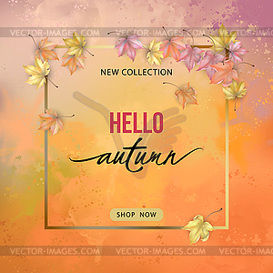 Autumn Watercolor Banner - vector clip art