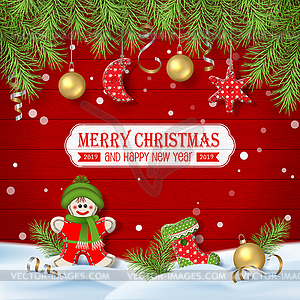 Christmas Background with Ornaments - vector EPS clipart