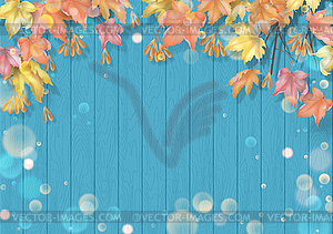 Autumn background with maple leaves - vector clipart