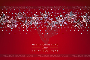 Christmas Background Crystal Snowflakes - vector clipart