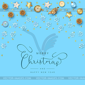 Christmas Top View Background - vector image