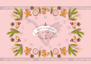 Christmas Top View Background - vector clipart / vector image