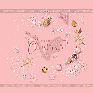 Christmas Top View Background - royalty-free vector clipart