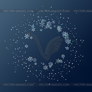 Frame of Crystal Snowflakes - vector clipart / vector image