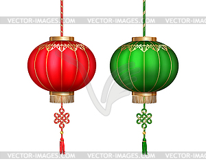 Chinese Paper Lanterns - vector clip art