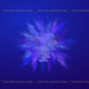 Explosion of Blue Powder - vector clipart