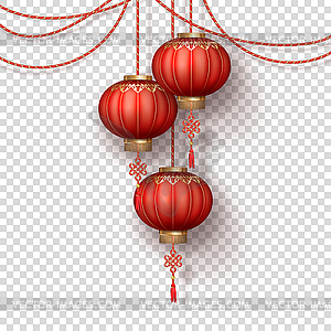 Chinese Paper Lanterns - vector clipart