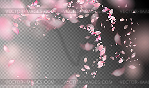 Flower Petals in Wind - vector image