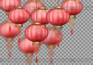 Chinese Silk Lanterns - vector clip art