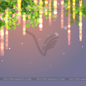 Hanging Branches and Lights - vector clip art