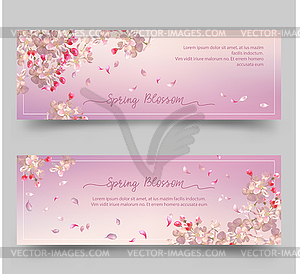 Spring Floral Banners - color vector clipart