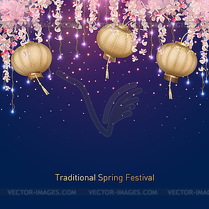 Фон Весеннего Фестиваля - векторный клипарт / векторное изображение