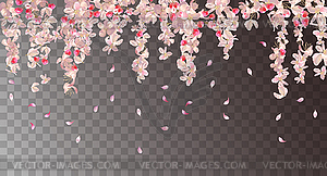 Pink Hangingl Flowers - vector clipart