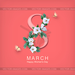 Women`s Day Greeting Card - vector image