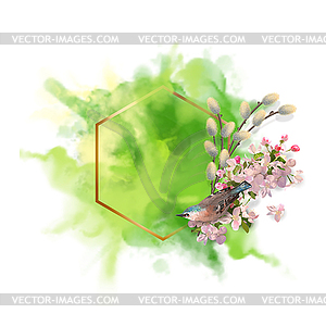 Watercolor Spring Background - vector EPS clipart