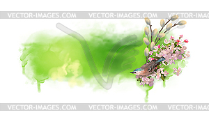 Watercolor Spring Background - vector image