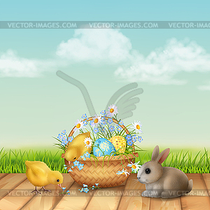 Happy Easter Background - vector clip art