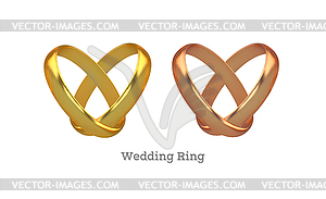 Golden Wedding Rings - vector clipart