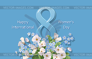 Women`s Day Greeting Card - vector image