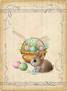 Retro Easter Card - royalty-free vector image