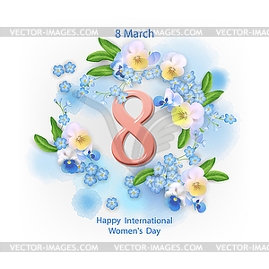 Women`s Day Greeting Card - vector image