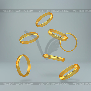 Golden Wedding Rings - vector clip art