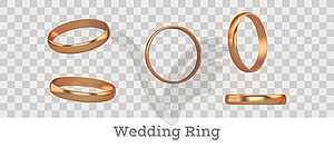 Golden Wedding Rings - color vector clipart