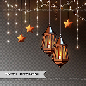 Arabic Shining Lamps - vector image