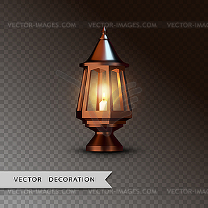 Copper table lamp - vector clip art