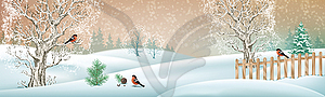 Christmas winter scene - royalty-free vector image