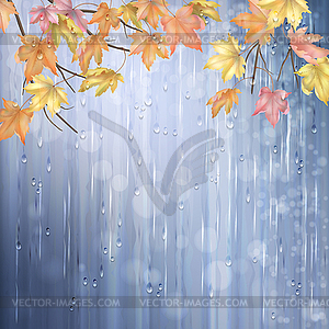 Autumn Rainy Background - vector clipart