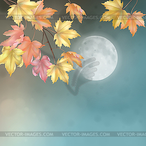 Hanging branches with autumn leaves - vector clipart