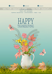 Happy Thanksgiving Flyer - vector image