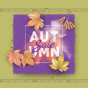 Autumn background with maple leaves - vector clipart