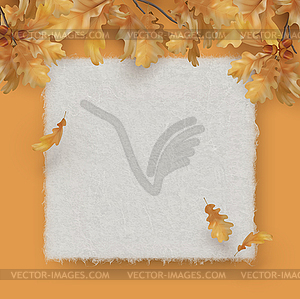 Осенний фон с дубовыми листьями - графика в векторе