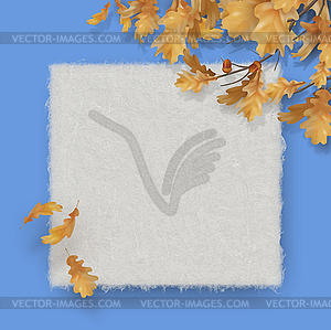 Autumn background with oak leaves - vector clipart