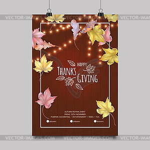 Happy Thanksgiving Card - vector image