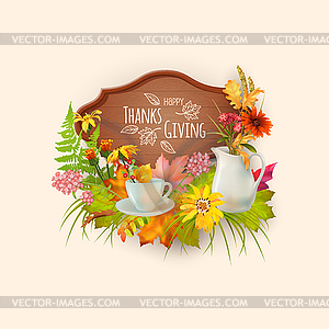 Happy Thanksgiving Card - vector clip art