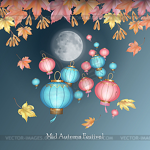 Mid Autumn Festival greeting card - vector clip art