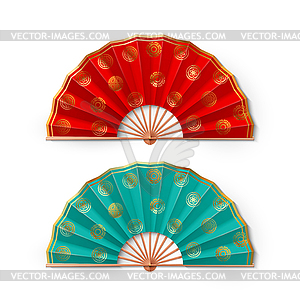Asian Hand Fan - vector clip art