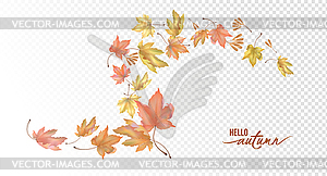 Летающие осенние листья - изображение в векторе / векторный клипарт