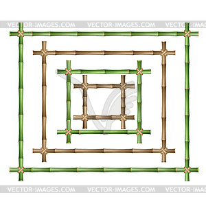 Bamboo frame made of stems - vector image