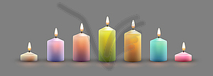 Color Burning Candles - vector image