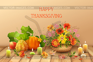 Happy Thanksgiving Card - vector image