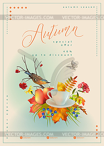 Autumn Poster Template - vector image